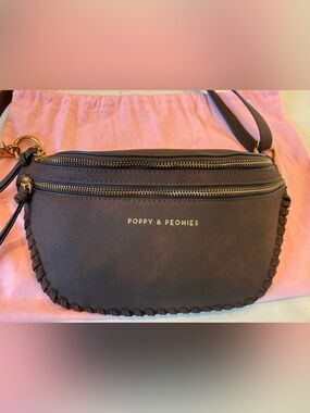Poppy & Peonies Desert Espresso Crossbody with Gold Hardware